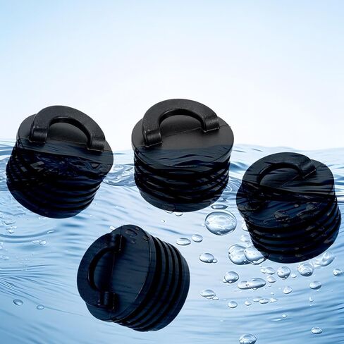 8pcs Kayak Scupper Plug Kit ، Universal Frugle Rubber Push-in Rib Drain Dists Livewell مع مقبض مقوى للجلوس على قوارب القوارب القوارب والقوارب (أسود) in Saudi Arabia
