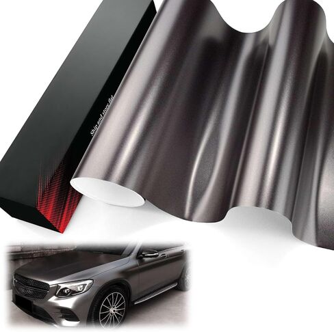 1FTx5FT PET Pearl Metallic Selenite Gray Vinyl Wrap Auto Car Sticker Decal Film Sheet Bubble Free Air Release Technology with Tool Set in Kuwait