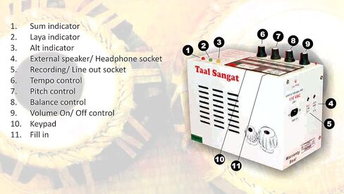 أداة مرجعية للطبلة الرقمية الهندية. Taal-sangat. الجسم المعدني الكامل ، عناصر التحكم التقليدية اللمسية ، ومكبرات الصوت عالية الجهير الولايات المتحدة الأمريكية 110 فولت ، صوت أصلي رائع ، aux Out in Saudi Arabia