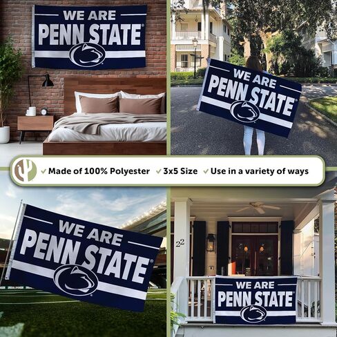 Desert Cactus The Pennsylvania State University TPSU Flag - 3 x 5 Feet Nittany Lions Banner, Indoor/Outdoor Durable Fabric, 100% Polyester Design (Style Q) in Saudi Arabia