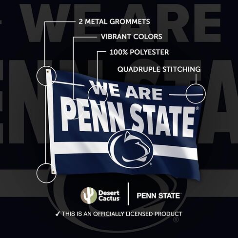 Desert Cactus The Pennsylvania State University TPSU Flag - 3 x 5 Feet Nittany Lions Banner, Indoor/Outdoor Durable Fabric, 100% Polyester Design (Style Q) in Saudi Arabia