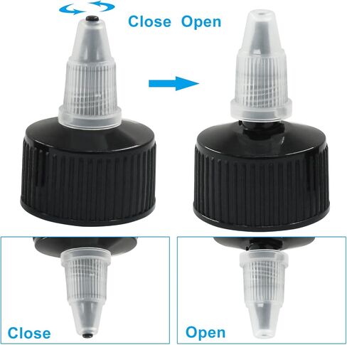 28pcs 28/410 Twist Top Caps ، قبعات استبدال القبعات بزجاجة لزجاجات الضغط ، زجاجات الغراء (أسود) in Kuwait
