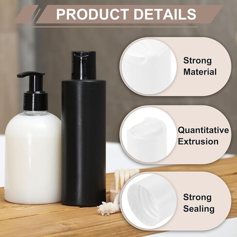 Meccanixity 6pcs أسود الأقراص العلوية الاستبدال 28/410 أغطية قرص مضغوط بلاستيكية 1.3x1.2x1.1 بوصة الأغطية للضغط ، زجاجات قابلة لإعادة الملء والشامبو in Saudi Arabia