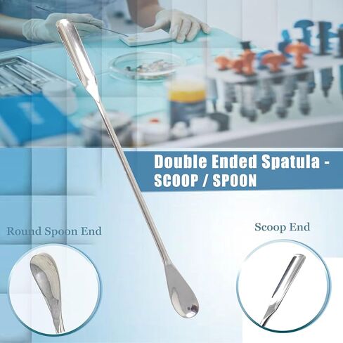 A2Z Lab Spatula Stainless Steel Micro Medicine Spoon Scoop, Laboratory Sampling Spoon Mixing Spatula for Powders Gel Cap Filler- Laboratory Supplies for Experiments and Lab Use - 7 inches in Saudi Arabia