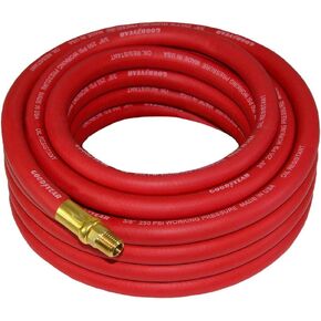 Goodyear 30 ft x 3/8" Red Rubber Air Hose 250 PSI - Made in USA