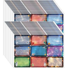 420 Pcs Name Tag Stickers, Space-Themed Name Tag Labels with Strong Adhesion, Blank Name Stickers for School Office Home Clothes Mailing & Storage Boxes(Dark Blue)