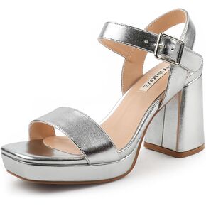 JOY IN LOVE Women's Chunky Platform High Heels Ankle Strap Block Heel Sandals