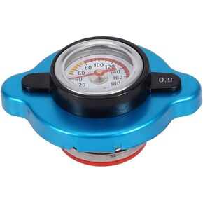 High Pressure Radiator Cap with Temperature Gauge,Universal Medium Head Thermostatic Water Cover Pressure Temperature Gauge