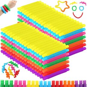 Jerify 500 Pcs Sensory Toys Tubes Bulk for Kids Fidget Toys Stress Anxiety Relief Toys for Adults Autism Children Birthday Party Preschool Classroom Educational Learning Toys