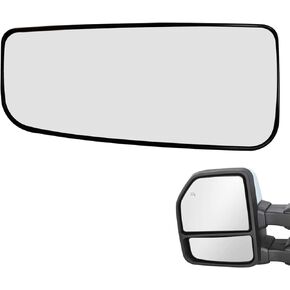 Driver Left Side View Lower Wind Mirror Glass Fits for 2015-2020 F150 2017-2020 F250 F350 Heated Convex Towing Mirrors with Back Holder, Replace FL3Z17K707V
