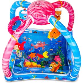 Splashin'kids Baby Water Play Mat Activity Center Gym Tummy Time Overhead Toys Water Mat Baby Toys Infant Toys Sensory Toy playmat