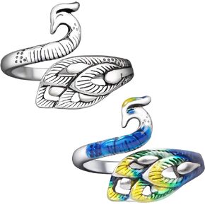 2 Pack Adjustable Knitting Loop Crochet Loop Yarn Guide Finger Holder Ring Knitting Accessories Peacock Open Finger Ring Adjustable Braided Ring for Faster Knitting, 2 Styles