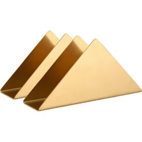 Stainless Steel Vertical Tabletop Paper Napkin Holder Stand/Table Napkin Holders/Upright Tabletop Tissue Dispenser/Napkin Holder for Table/Cocktail Napkins Holder Dispenser.Golden,2 Pieces.