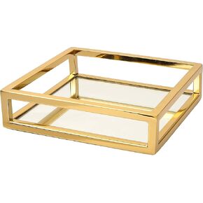Square Napkin Holder with Mirror Base (gold) in Saudi Arabia