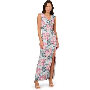 Adrianna Papell Women's Jacquard Long Dress