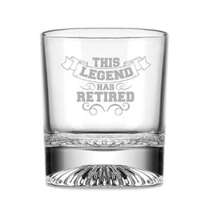 Retirement Gifts, The Legend Has Retired Heavy Base Rocks Cocktail Whisky Glass in Kuwait