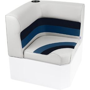 Wise 8WD133-1009 Deluxe Series Pontoon Radius Corner Seat Cushion Set, White/Red/Charcoal (8WD133-1B-204 Base Required to Complete)