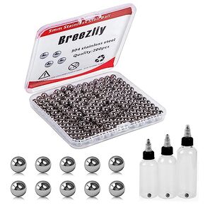 (200 قطعة) Breezliy - كرات تحمل دقيقة من الفولاذ المقاوم للصدأ مقاس 5 مم (0.197 بوصة) G25 (304 من الفولاذ المقاوم للصدأ غير مغناطيسي)