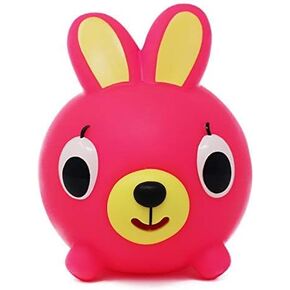 Jabber Ball Sankyo Toys Squeeze and Play Sound Ball - Neon Pink Bunny