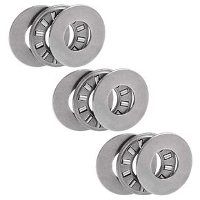 uxcell TC512 Thrust Needle Roller Bearings with Washers 5/16" Bore 3/4" OD 5/64" Width 3pcs