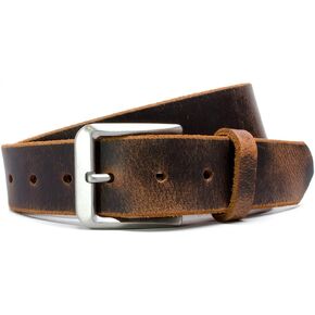 Mt. Pisgah Casual Titanium Belt - USA Made Solid Leather Strap with Certified Nickel Free Titanium Buckle