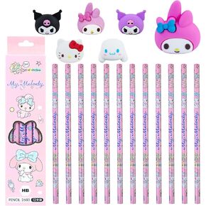 مجموعة قرطاسية كاواي - 18 قطعة، لوازم مدرسية لطيفة للأطفال بما في ذلك أقلام الرصاص وممحاة أقلام الرصاص ومبراة أقلام الرصاص، مجموعة أقلام رصاص ممتعة للأطفال والبنات والأولاد، مناسبة للهدايا (ح) in Kuwait