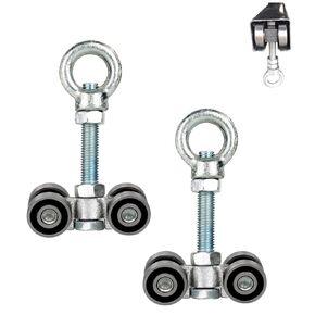 BiJun 4 Wheel Unistrut Trolley Silent Trolley Assembly Rollers, Unistrut Trolley Roller Stainless Steel with M10 Bolt and Lifting Eye Nuts for Use with 1-5/8" Wide and All1-5/8"Ortaller Strut Channel