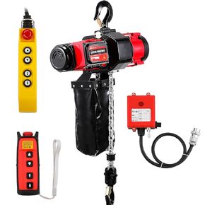 NEWTRY Electric Chain Hoist 2200lb, Pendant & Wireless Remote Control, 2 Adjustable Speed Brushless Overhead Crane Lift, G80 10ft Lifting Height Power Electric Hoists 110V