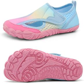 XIHALOOK Water Shoes for Kids Boys Girls Wide Toe Barefoot Quick Dry for Beach Swim Pool Surf Aqua Sports