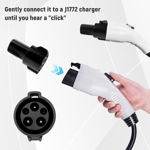 ملحقات محول الشحن Tesla to J1772 - محول شاحن Tesla المحسن 2023 80A / 250V AC مع شحن سريع - متوافق مع طراز Tesla X/Y/3/S in Kuwait