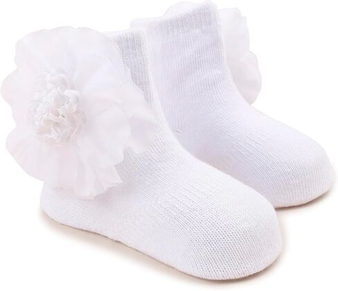 Baby Girl Nylon Headbands Socks Set Baby Bow Tie Socks Newborn Flower Socks Elastic Hairbands Hair Accessories Gift for Newborn Infant Toddlers (W-3) in Saudi Arabia