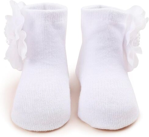 Baby Girl Nylon Headbands Socks Set Baby Bow Tie Socks Newborn Flower Socks Elastic Hairbands Hair Accessories Gift for Newborn Infant Toddlers (W-3) in Saudi Arabia