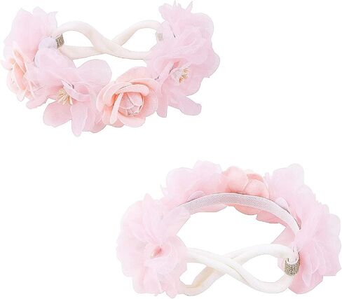 3pcs Baby Girl Floral Headbands Set-Elastic Hair Band Crown Flower Wraps for Newborn Infant Toddler in Saudi Arabia