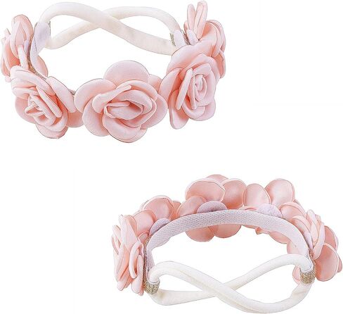 3pcs Baby Girl Floral Headbands Set-Elastic Hair Band Crown Flower Wraps for Newborn Infant Toddler in Kuwait