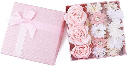 3pcs Baby Girl Floral Headbands Set-Elastic Hair Band Crown Flower Wraps for Newborn Infant Toddler in Kuwait