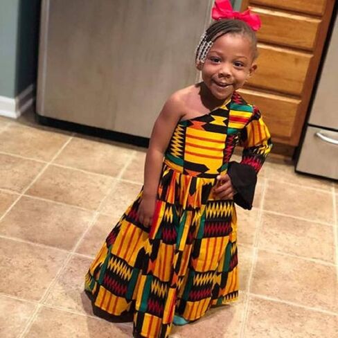 فساتين Dashiki الأفريقية للفتيات الصغيرات، ملابس حفلات بكتف مائل بنمط عرقي للأطفال الصغار in Saudi Arabia
