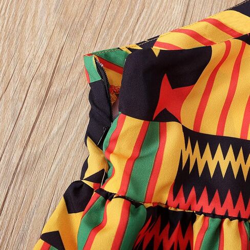 فساتين Dashiki الأفريقية للفتيات الصغيرات، ملابس حفلات بكتف مائل بنمط عرقي للأطفال الصغار in Saudi Arabia