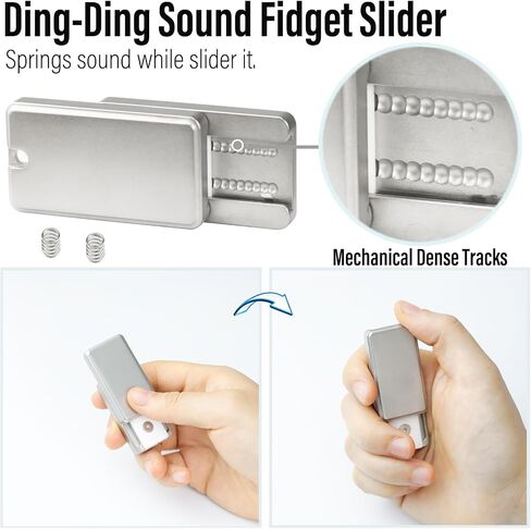 FREELOVE Metal Fidget Slider، ألعاب Ding Ding Fidget للبالغين، كتلة صغيرة ثقيلة، أدوات EDC للدفع الميكانيكي، مسارات كثيفة ونوابض، للرجال والمراهقين الذين يشعرون بالقلق البارد (فضي من الفولاذ المقاوم للصدأ) in Saudi Arabia