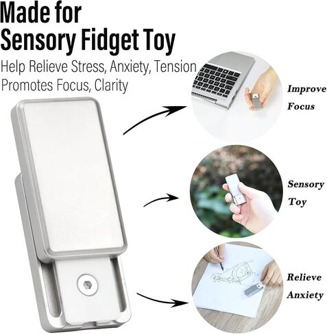 FREELOVE Metal Fidget Slider، ألعاب Ding Ding Fidget للبالغين، كتلة صغيرة ثقيلة، أدوات EDC للدفع الميكانيكي، مسارات كثيفة ونوابض، للرجال والمراهقين الذين يشعرون بالقلق البارد (فضي من الفولاذ المقاوم للصدأ) in Saudi Arabia