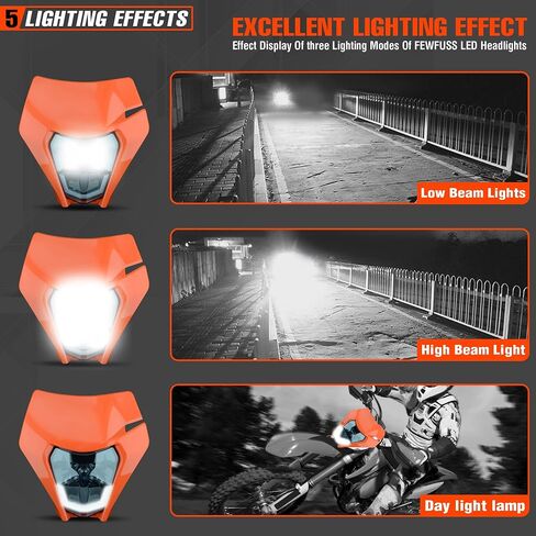 Dirt Bike Led Headlight Motorcycle 2020-2022 Enduro Headlight Kit for EXC EXCF SX SXF XC XCF XCW XCFW (Black-Dual 16) in Saudi Arabia