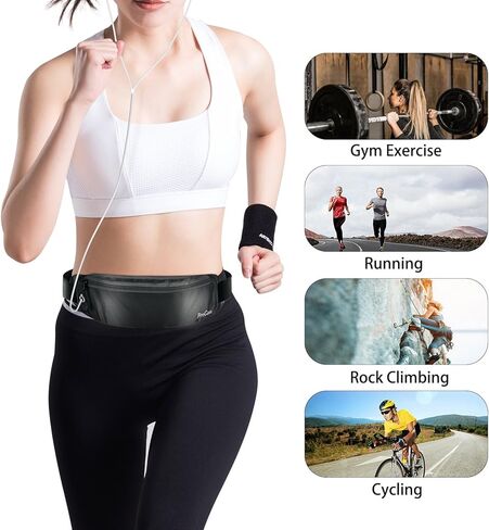 Running Belt Waist Pack, Sports Runner Bag Pouch Adjustable Fanny Pack for iPhone and Other Smartphones, Sweatproof Workout Waist Bag for Men Women Hiking Fitness Jogging in Saudi Arabia