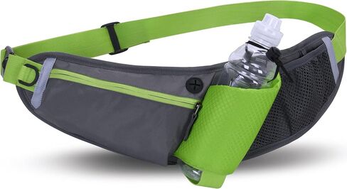 Running Belt with Water Bottle Holder, RUMANLE Waist Bag With Extender for Jogging, Hiking, Cycling, Walking Dog Walker Hydration Fanny Pack, Sport Pouch Phone Carrier for Women and Men - Green in Saudi Arabia