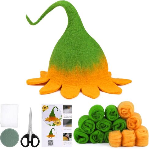 مجموعة التلبيد الرطب، مجموعة التلبيد بالإبرة، صوف متجول 98 جرام، أدوات التلبيد الرطب لإكمال حرفة التلبيد الرطبة على شكل زهرة للتعلم والديكور in Kuwait