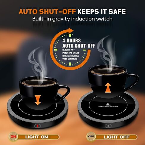 Coffee Mug Warmer for Desk, Smart Cup Heater with Adjustable Temp(105~180°F), 4H Auto Shut-Off, Large Heating Plate Waterproof Electric Beverage Fast Warmer Fit Most Mugs, for Coffee Lover in Saudi Arabia