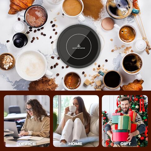 Coffee Mug Warmer for Desk, Smart Cup Heater with Adjustable Temp(105~180°F), 4H Auto Shut-Off, Large Heating Plate Waterproof Electric Beverage Fast Warmer Fit Most Mugs, for Coffee Lover in Saudi Arabia