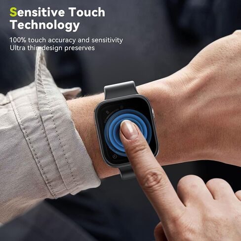 WSKEN 2 Pack Privacy Apple Watch Case 44mm for Series SE2 6 5 4 SE Screen Protector, [26 Degree Anti Spy] [Touch Sensitive] Ultra-Thin Glass Lightweight Cover Bumper for iWatch 6 5 4 SE 44mm,Black in Saudi Arabia