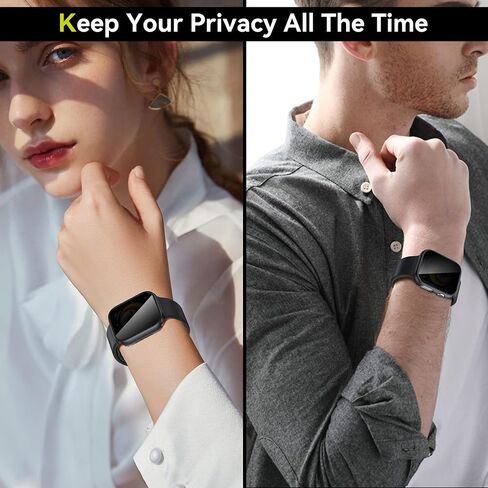 WSKEN 2 Pack Privacy Apple Watch Case 44mm for Series SE2 6 5 4 SE Screen Protector, [26 Degree Anti Spy] [Touch Sensitive] Ultra-Thin Glass Lightweight Cover Bumper for iWatch 6 5 4 SE 44mm,Black in Saudi Arabia