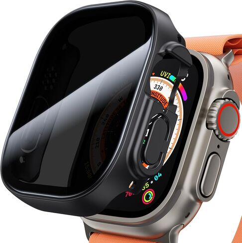 WSKEN 2 Pack Privacy Apple Watch Case 44mm for Series SE2 6 5 4 SE Screen Protector, [26 Degree Anti Spy] [Touch Sensitive] Ultra-Thin Glass Lightweight Cover Bumper for iWatch 6 5 4 SE 44mm,Black in Saudi Arabia