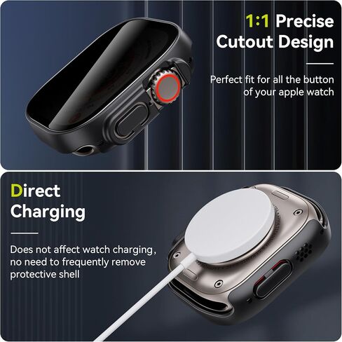 WSKEN 2 Pack Privacy Apple Watch Case 44mm for Series SE2 6 5 4 SE Screen Protector, [26 Degree Anti Spy] [Touch Sensitive] Ultra-Thin Glass Lightweight Cover Bumper for iWatch 6 5 4 SE 44mm,Black in Saudi Arabia