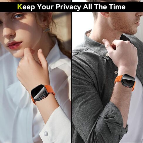 WSKEN 2 Pack Privacy Apple Watch Case 44mm for Series SE2 6 5 4 SE Screen Protector, [26 Degree Anti Spy] [Touch Sensitive] Ultra-Thin Glass Lightweight Cover Bumper for iWatch 6 5 4 SE 44mm,Black in Saudi Arabia